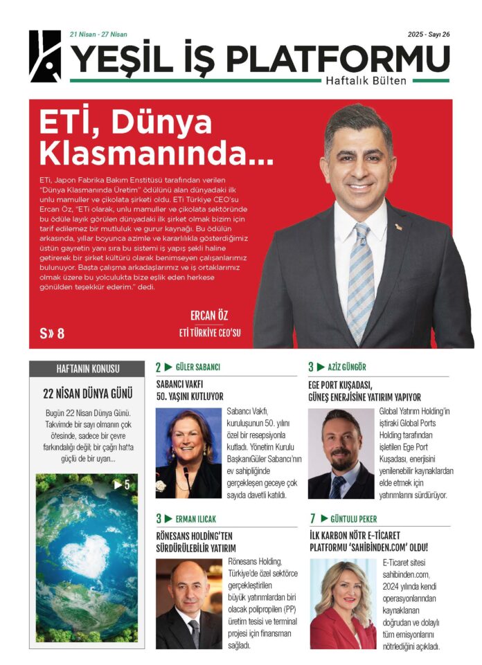 Yeşil İş Platformu 26 Nisan kapak