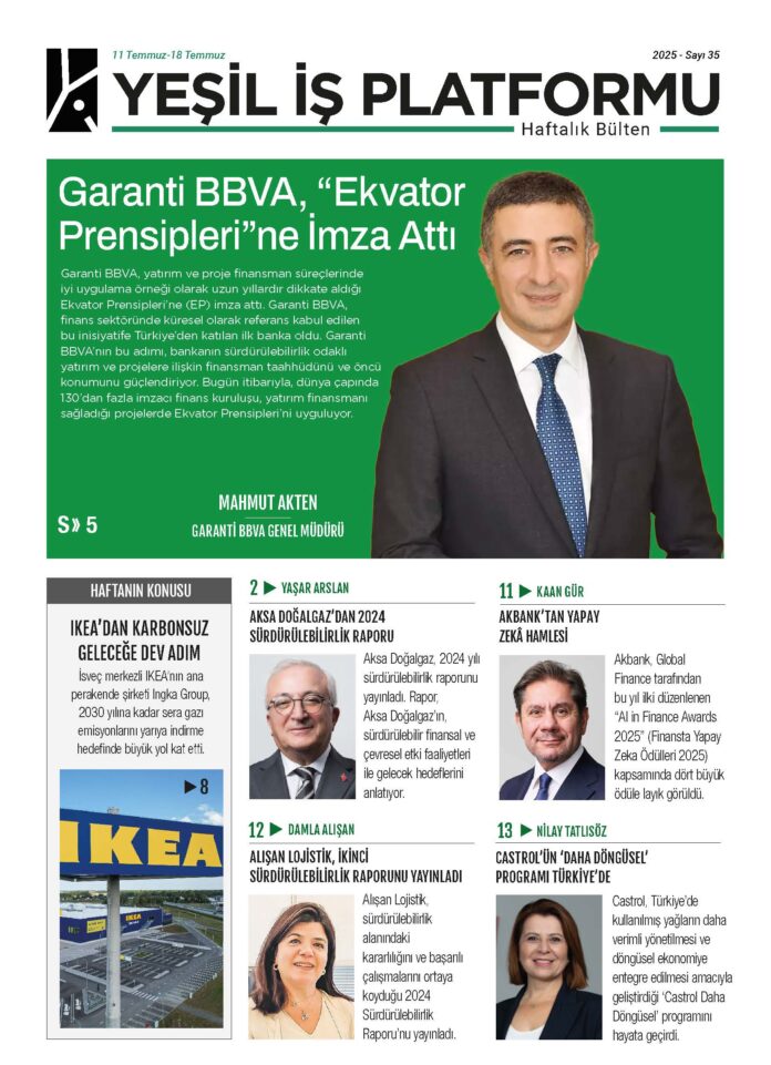 Yeşil İş Platformu 18 Temmuz – kapak